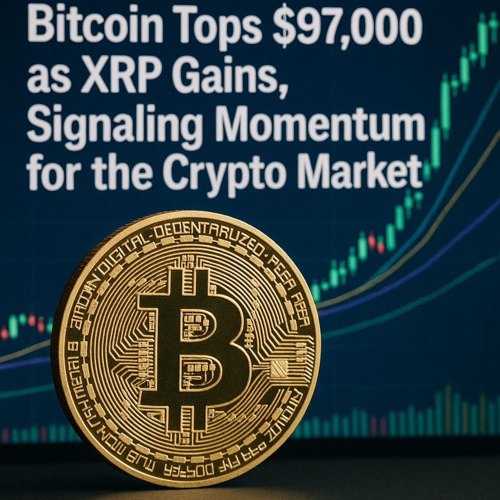 Representation of Bitcoin Tops $97,000 as XRP Gains, Signaling Momentum for the Crypto Market
