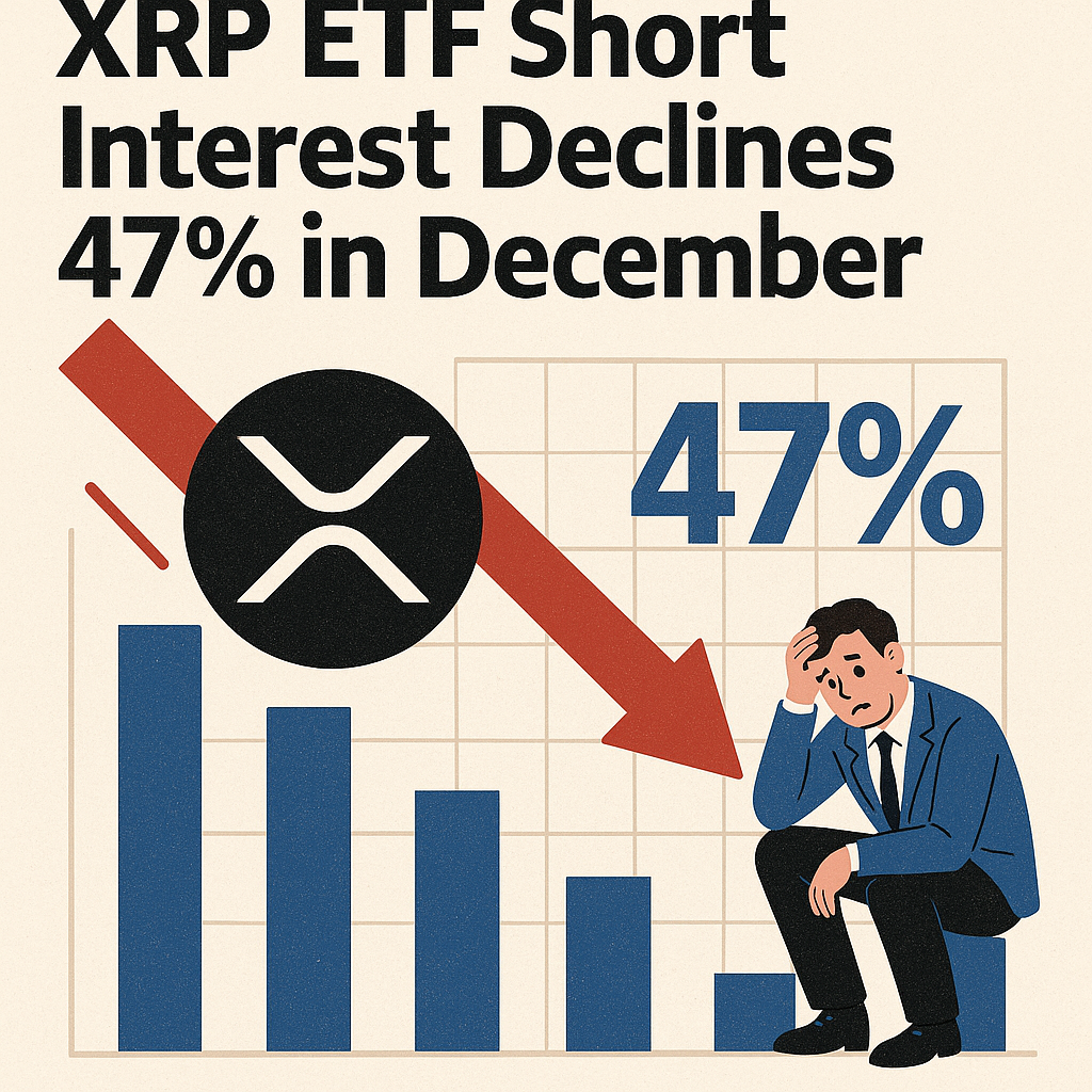 Representation of XRP ETF Short Interest Declines 47% in December